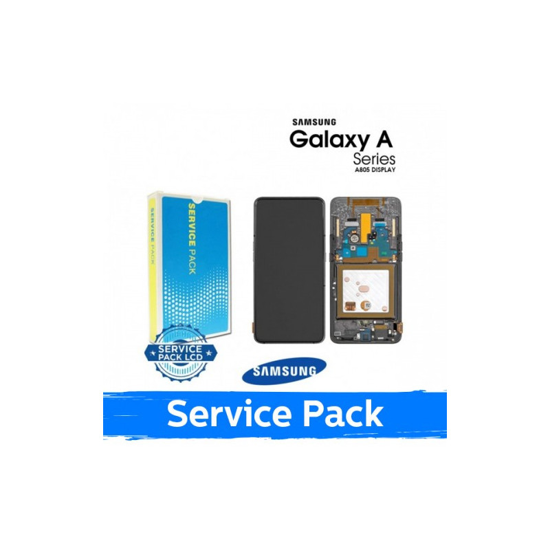 Ekranas skirtas Samsung A805 2019 A80 juodas su rėmeliu (Service Pack)