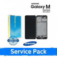 Ekranas skirtas Samsung M215 M21 / M30s M307 juodas su rėmeliu (Service Pack)