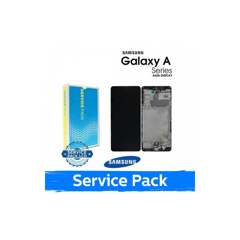 Ekranas skirtas Samsung A426 A42 5G juodas su rėmeliu (Service Pack)