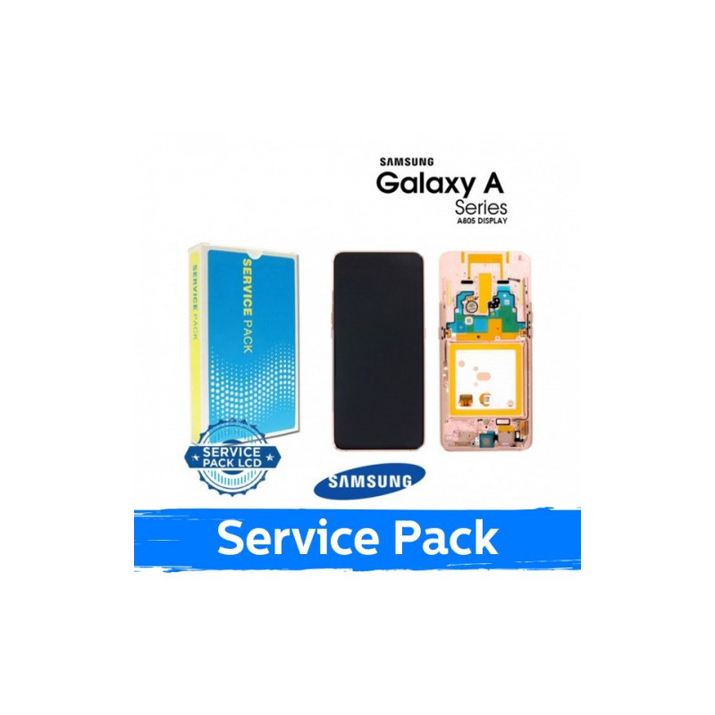 Ekranas skirtas Samsung A805 2019 A80 auksinis su rėmeliu (Service Pack)