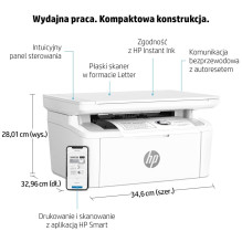 Daugiafunkcis spausdintuvas - HP Laserjet Mfp M140w juodai baltas