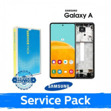 Ekranas skirtas Samsung A525 (A526) A52 su rėmeliu / Awesome White / (Service Pack)