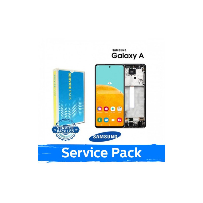 Ekranas skirtas Samsung A525 (A526) A52 su rėmeliu / Awesome White / (Service Pack)