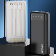 Išorinė baterija Dudao &quot;K6 Pro+&quot; juodas 20000mAh + 3in1 MicroUSB / Type-C / Lightning kabelis