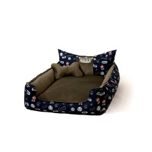 GO GIFT Dog and cat bed XL - brown - 100x80x18 cm