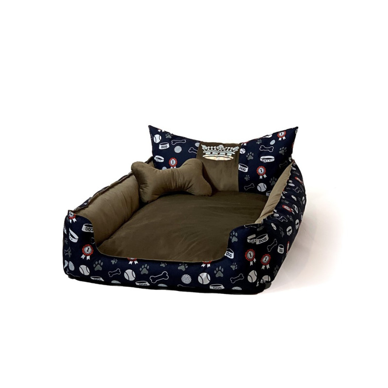 GO GIFT Dog and cat bed XL - brown - 100x80x18 cm