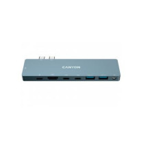 Adapteris CANYON DS-8 Thunderbolt 4K HUB (2xUSB-C, 2xUSB 3.0, HDMI, 3.5mm) pilkas