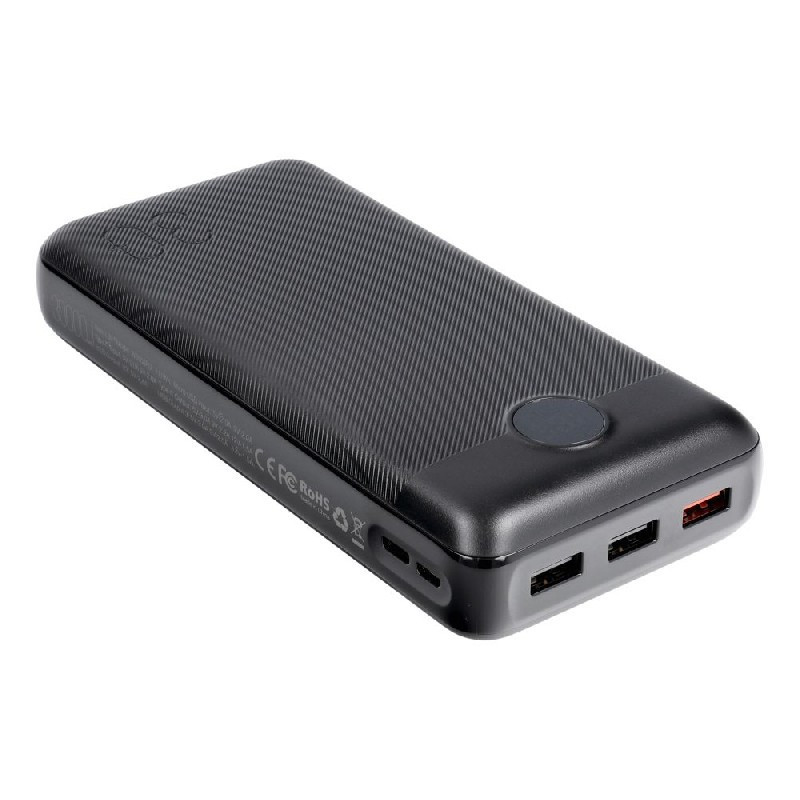 Išorinė baterija POWER BANK VEGER (W3008PD) 30000mAh (3xUSB 1xType-C QC3.0 20W) juoda