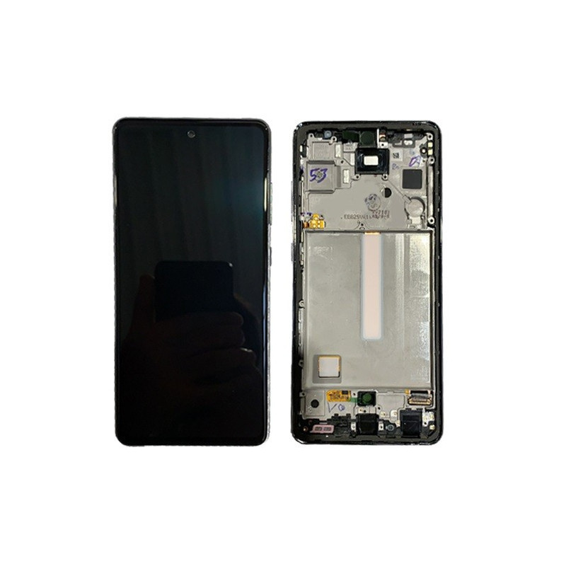 Ekranas Samsung A528 A52S 2021 su lietimui jautriu stikliuku ir rėmeliu Awesome Black originalus (service pack)