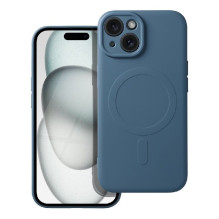 Dėklas Silicone Mag Cover (MagSafe) skirtas iPhone 15 Pro Max mėlynas