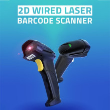 Qoltec 50853 Laser barcode scanner 1D , 2D , Black