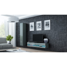 Cama TV stand VIGO NEW 30 / 140 / 40 grey / grey gloss