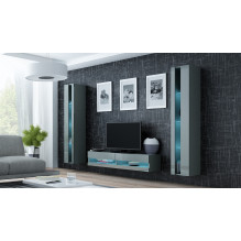 Cama TV stand VIGO NEW 30 / 140 / 40 grey / grey gloss