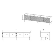 4D RTV spintelė ONDA 200x40x35-54 juoda (statoma arba montuojama ant sienos)