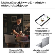 HP Envy x360 2-in-1 nešiojamasis kompiuteris 14-fa0400nw AMD Ryzen™ 5 8640HS hibridinis (du viename) 35,6 cm (14 colių) 