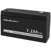 Qoltec 53072 AGM battery , 6V , 7.2 Ah