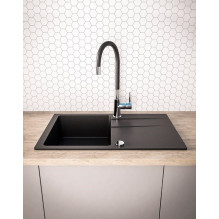 BALI sink (62x44) 1B1D black + Lungo mixer tap