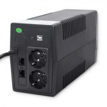 Qoltec Monolith uninterruptible power supply (UPS) Double-conversion (Online) 0.45 kVA 240 W 2 AC outlet(s)