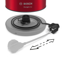 Bosch TWK3P424 electric kettle 1.7 L 2400 W Grey, Red