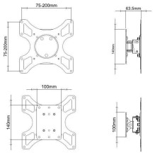 Techly 19-37&quot; Wall Bracket for LED LCD TV Tilt 1 Swivel Black&quot; ICA-LCD 2900B