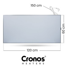 Cronos Synthelith PRO CRP-770TWP 770W Pilnai pilkas infraraudonųjų spindulių šildytuvas su WiFi ir nuotolinio valdymo pu