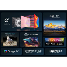 TCL C65 Serie C6 Smart TV QLED 4K 55&quot; 55C655, garso Onkyo su žemųjų dažnių garsiakalbiu, Dolby Vision - Atmos, Goog