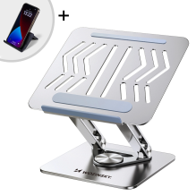 Laptop stand Wozinsky WRS-CPY84SS aluminum + Free! smartphone stand - silver