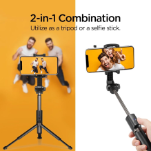 Selfie stick Spigen S540W Bluetooth with tripod - black