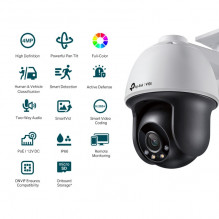 TP-LINK VIGI 4MP Outdoor Full-Color Pan Tilt Network Camera, 4 mm