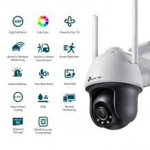 TP-LINK VIGI 4MP Outdoor Full-Color Wi-Fi Pan Tilt Network Camera, 4 mm