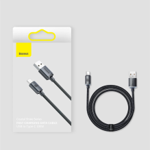 Baseus Crystal Shine Series cable USB cable for fast charging and data transfer USB Type A - USB Type C 100W 1.2m black 