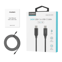 Choetech XCC-1036 USB-C - USB-C PD cable 240W 480Mb / s 2m - black