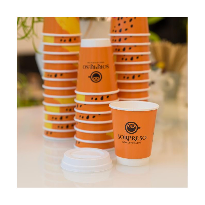 8oz SORPRESO Coffee double-walled disposable cup (25 pcs.)