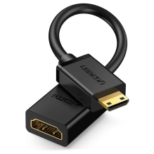 Ugreen adapterio laidas HDMI (moteris) - mini HDMI (vyriškas) 4K 60 Hz Ethernet HEC ARC garsas 32 kanalai 22 cm juodas (