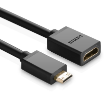 Ugreen adapterio laidas HDMI (moteris) - mini HDMI (vyriškas) 4K 60 Hz Ethernet HEC ARC garsas 32 kanalai 22 cm juodas (