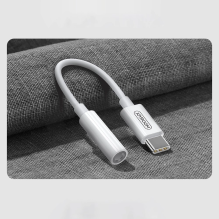 Joyroom SH-C1 ausinių mini lizdas 3,5 mm (moteris) / USB-C (vyriškas) adapteris - baltas