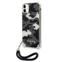 Guess GUHCN61KSARBK iPhone 11 6,1&quot; / Xr juodas / juodas kietas dėklas Camo Collection