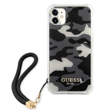 Guess GUHCN61KSARBK iPhone 11 6,1&quot; / Xr juodas / juodas kietas dėklas Camo Collection