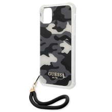 Guess GUHCN61KSARBK iPhone 11 6,1&quot; / Xr juodas / juodas kietas dėklas Camo Collection