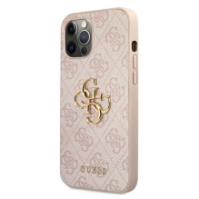 Guess GUHCP12M4GMGPI iPhone 12 / 12 Pro 6,1&quot; różowy / pink hardcase 4G Big Metal Logo