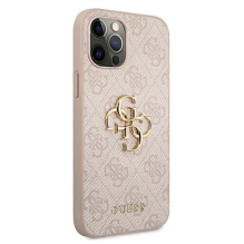 Guess GUHCP12M4GMGPI iPhone 12 / 12 Pro 6,1&quot; różowy / pink hardcase 4G Big Metal Logo