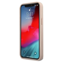 Guess GUHCP12M4GMGPI iPhone 12 / 12 Pro 6,1&quot; rožinis / rožinis kietas dėklas, 4G didelis metalinis logotipas