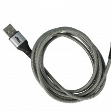 2in1 data cable USB 2.0 to Lightning, nylon, 1.80m, gray