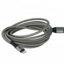 2in1 data cable USB 2.0 to Lightning, nylon, 1.80m, gray