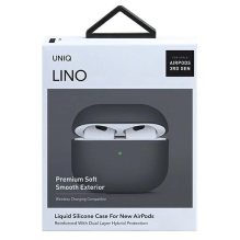 Uniq Lino silikoninis dėklas, skirtas AirPods 3 - pilkas