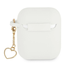 Guess GUA2LSCHSH AirPods 1 / 2 cover white / white Silicone Charm Heart Collection