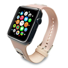 Karl Lagerfeld Pasek KLAWLSLCKP Apple Watch 42 / 44 / 45mm różowy / pink strap Silicone Karl &amp; Choupette Heads