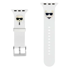 Karl Lagerfeld Pasek KLAWLSLCKW Apple Watch 42 / 44 / 45mm biały / white strap Silicone Karl &amp; Choupette Heads