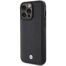 BMW Leather Diamond Pattern case for iPhone 15 Pro - black