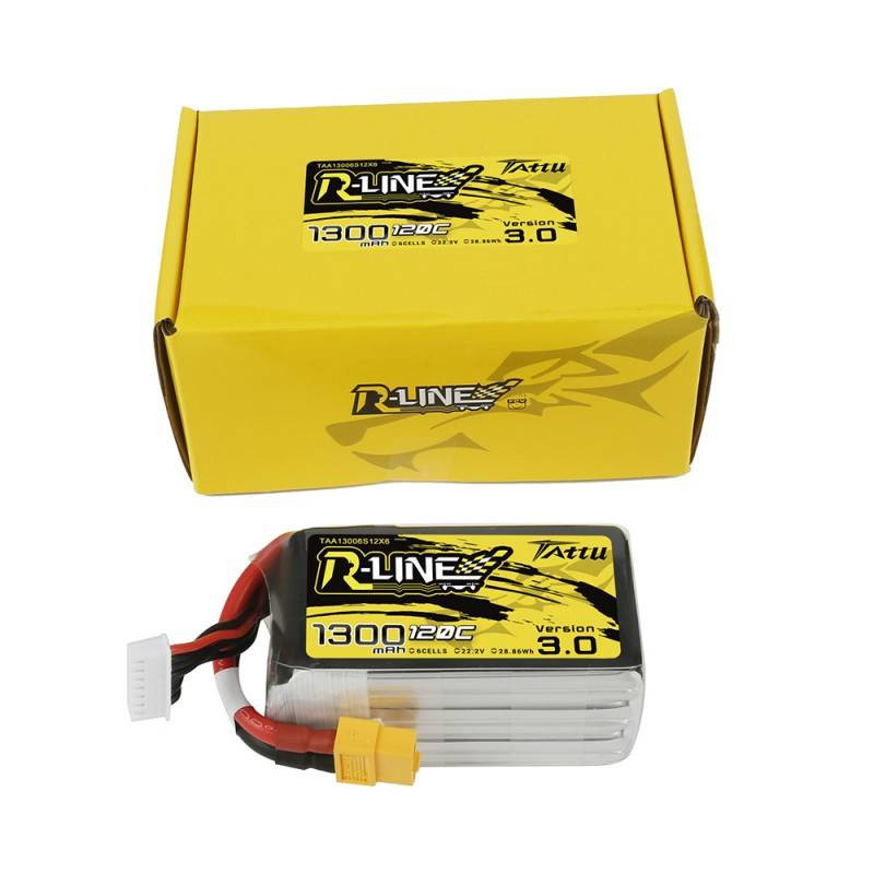 Tattu R-Line Version 3.0 1300mAh 22.2V 120C 6S1P XT60 battery